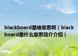 blackboard是啥意思?。╞lackboard是什么意思簡介介紹）