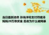 當(dāng)日最新消息 孫海洋將支付符建濤媽媽20萬懸賞金 后者為什么被網(wǎng)暴