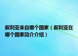 敘利亞來自哪個國家（敘利亞在哪個國家簡介介紹）