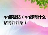 qq那些鉆（qq都有什么鉆簡介介紹）