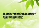 zxc是哪個明星介紹(zxc是哪個明星詳細(xì)情況如何)