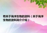有關(guān)于海洋生物的資料（關(guān)于海洋生物的資料簡介介紹）