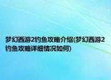 夢(mèng)幻西游2釣魚攻略介紹(夢(mèng)幻西游2釣魚攻略詳細(xì)情況如何)