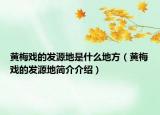 黃梅戲的發(fā)源地是什么地方（黃梅戲的發(fā)源地簡(jiǎn)介介紹）