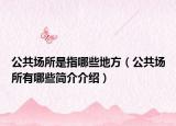 公共場所是指哪些地方（公共場所有哪些簡介介紹）