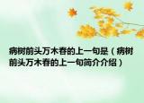 病樹前頭萬木春的上一句是（病樹前頭萬木春的上一句簡介介紹）