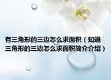 有三角形的三邊怎么求面積（知道三角形的三邊怎么求面積簡介介紹）