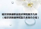 哈爾濱鐵道職業(yè)技術(shù)學院屬于幾本（哈爾濱鐵道學院是幾本簡介介紹）