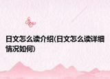 日文怎么讀介紹(日文怎么讀詳細情況如何)