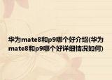 華為mate8和p9哪個(gè)好介紹(華為mate8和p9哪個(gè)好詳細(xì)情況如何)