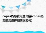 copes熱熔膠用途介紹(copes熱熔膠用途詳細(xì)情況如何)