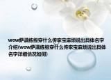 wow薩滿練級(jí)穿什么傳家寶麻煩說(shuō)出具體名字介紹(wow薩滿練級(jí)穿什么傳家寶麻煩說(shuō)出具體名字詳細(xì)情況如何)