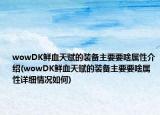 wowDK鮮血天賦的裝備主要要啥屬性介紹(wowDK鮮血天賦的裝備主要要啥屬性詳細(xì)情況如何)