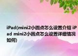 iPad(mini2小圓點(diǎn)怎么設(shè)置介紹 iPad mini2小圓點(diǎn)怎么設(shè)置詳細(xì)情況如何)