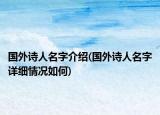 國外詩人名字介紹(國外詩人名字詳細情況如何)