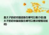 皇太子的初戀國語版在哪可以看介紹(皇太子的初戀國語版在哪可以看詳細(xì)情況如何)
