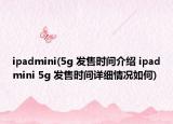 ipadmini(5g 發(fā)售時間介紹 ipadmini 5g 發(fā)售時間詳細情況如何)