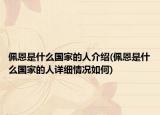 佩恩是什么國(guó)家的人介紹(佩恩是什么國(guó)家的人詳細(xì)情況如何)