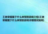 王者榮耀屬于什么類型的游戲介紹(王者榮耀屬于什么類型的游戲詳細(xì)情況如何)