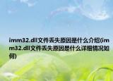 imm32.dll文件丟失原因是什么介紹(imm32.dll文件丟失原因是什么詳細(xì)情況如何)