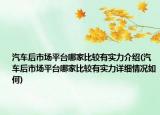 汽車后市場平臺哪家比較有實力介紹(汽車后市場平臺哪家比較有實力詳細(xì)情況如何)