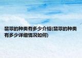 翡翠的種類有多少介紹(翡翠的種類有多少詳細(xì)情況如何)