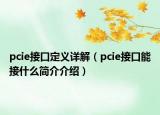 pcie接口定義詳解（pcie接口能接什么簡介介紹）