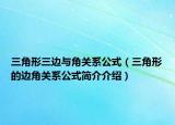 三角形三邊與角關系公式（三角形的邊角關系公式簡介介紹）
