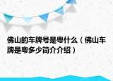 佛山的車牌號是粵什么（佛山車牌是粵多少簡介介紹）