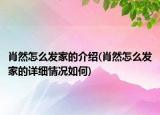 肖然怎么發(fā)家的介紹(肖然怎么發(fā)家的詳細情況如何)