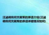 汪涵調(diào)侃何炅戴軍的原話介紹(汪涵調(diào)侃何炅戴軍的原話詳細(xì)情況如何)