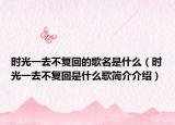 時(shí)光一去不復(fù)回的歌名是什么（時(shí)光一去不復(fù)回是什么歌簡介介紹）