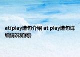 at(play造句介紹 at play造句詳細情況如何)
