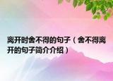 離開時舍不得的句子（舍不得離開的句子簡介介紹）
