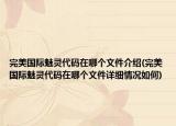 完美國(guó)際魅靈代碼在哪個(gè)文件介紹(完美國(guó)際魅靈代碼在哪個(gè)文件詳細(xì)情況如何)