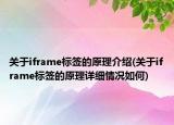 關于iframe標簽的原理介紹(關于iframe標簽的原理詳細情況如何)