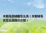 水貂毛羽絨服怎么洗（水貂絨毛衣怎么洗簡(jiǎn)介介紹）