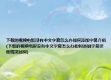 下載的視頻電影沒有中文字幕怎么辦如何添加字幕介紹(下載的視頻電影沒有中文字幕怎么辦如何添加字幕詳細(xì)情況如何)