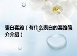 表白套路（有什么表白的套路簡(jiǎn)介介紹）