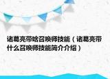 諸葛亮帶啥召喚師技能（諸葛亮帶什么召喚師技能簡介介紹）