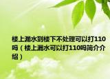 樓上漏水到樓下不處理可以打110嗎（樓上漏水可以打110嗎簡(jiǎn)介介紹）