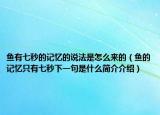 魚有七秒的記憶的說法是怎么來的（魚的記憶只有七秒下一句是什么簡介介紹）