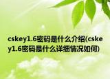 cskey1.6密碼是什么介紹(cskey1.6密碼是什么詳細(xì)情況如何)