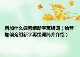 昔加什么偏旁組新字再組詞（給昔加偏旁組新字再組詞簡介介紹）