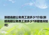 新疆南疆公務(wù)員工資多少?介紹(新疆南疆公務(wù)員工資多少?詳細情況如何)