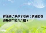 羅通娶了多少個(gè)老婆（羅通的老婆是哪個(gè)簡(jiǎn)介介紹）