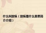 什么叫放縱（放縱是什么意思簡介介紹）