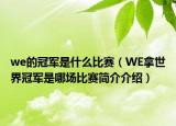 we的冠軍是什么比賽（WE拿世界冠軍是哪場比賽簡介介紹）