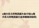 q寵大樂斗所有武器大全介紹(q寵大樂斗所有武器大全詳細情況如何)
