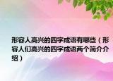 形容人高興的四字成語有哪些（形容人們高興的四字成語兩個簡介介紹）